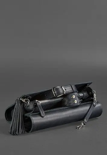 Женская кожаная сумка Элис синяя crazy horse - фото 7