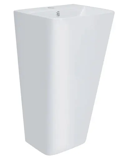 Комплект Qtap Tern: Раковина напольная моноблок 440х380х830 мм White + Донный клапан PU02O (QT1711G302WN47320) - фото 2