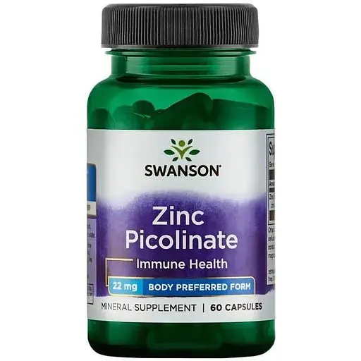 Вітаміни та мінерали Swanson Zinc Picolinate 22 mg, 60 капсул