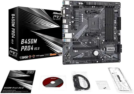 Материнская плата AsRock B450M Pro4 R2.0 (B450M Pro4 R2.0) (Socket AM4, AMD B450, Micro-ATX) - фото 6
