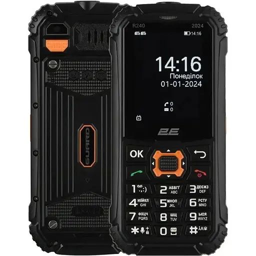 Телефон кнопочный 2E R240 (2024) Guard Black (черный) акб 2000 мАч - фото 1