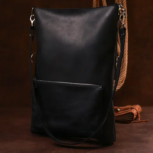 Кожаная женская сумка Shvigel 32х42х4 см sum0020178 - фото 7