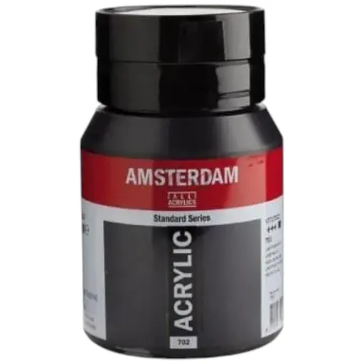 Краска акриловая Amsterdam 702, Сажа газовая 500 мл