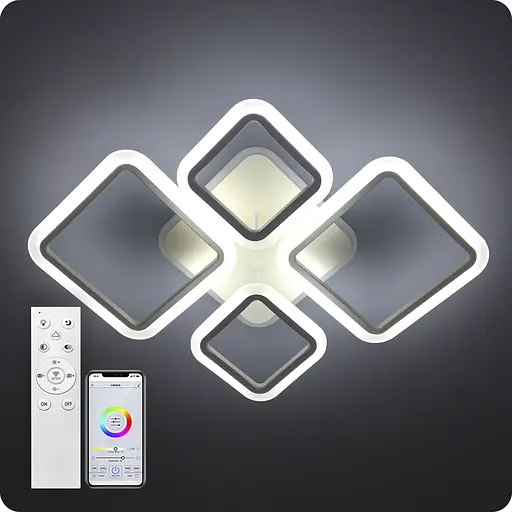 Люстра світлодіодна 517 Light 3color з пультом 96Вт Білий (01719) - фото 3