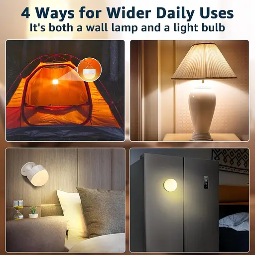 Лампи, що перезаряджаються, акумуляторні лампи E26 потужністю 40 Вт, лампи зі зміною кольору з дистанційним керуванням - фото 3