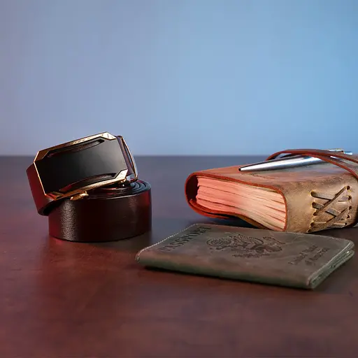 Ремінь шкіряний Vintage чоловічий 108х3,4 см acs0015911 - фото 5