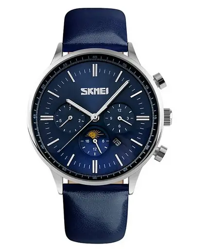 Мужские классические часы Skmei 9117 Silver Blue - фото 2