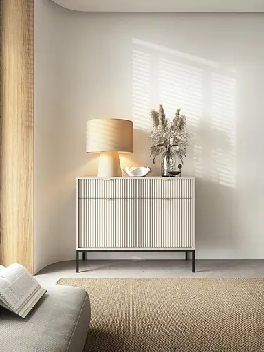 Комод Perfect Home Новая/Nova 2-дверный с 2 ящиками и черными ножками KSZ104 Кашемир (PFH-091222)