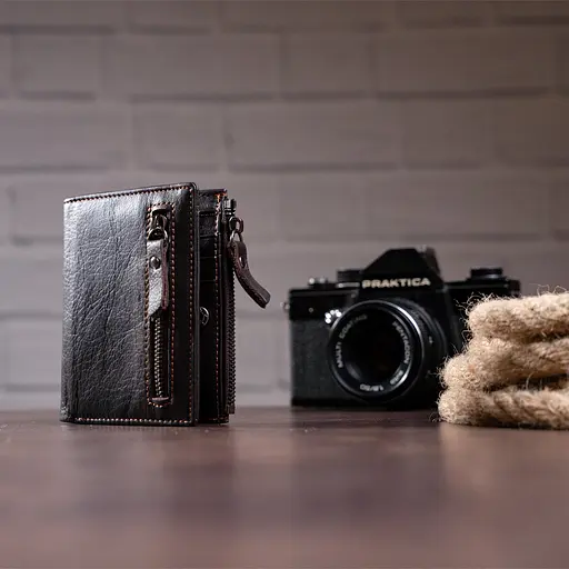 Мужской кожаный кошелек Vintage 9х11.5х1.5 см acs0015335 - фото 2