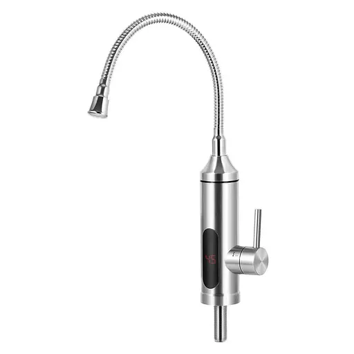 Проточный водонагреватель для кухни гибкий излив нержавеющая сталь датчик температуры 3 кВт хром Wezer SDS-F06T - фото 1