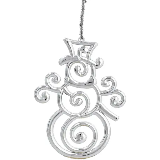 Украшение-подвеска Chomik Олень, снежинка, снеговик пластиковая серебристая 3 шт. (BAI5874) - фото 3