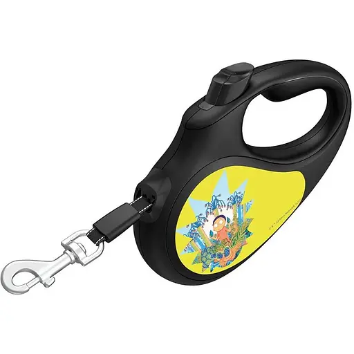 Поводок-рулетка для собак Waudog R-leash, рисунок "Рик и Морти 2", L, до 50 кг, 5 м, светоотражающая лента черный - фото 3