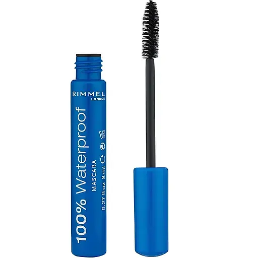 Тушь для ресниц Rimmel 100% Waterproof Mascara тон 02 (Brown Black) 8 мл (8000015255959) - фото 1