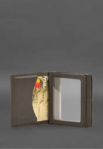 Кожаная обложка для водительского удостоверения, ID и пластиковых карт 2.1 темно-бежевый - фото 6