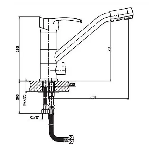 Смеситель для кухни Haiba FOCUS 021 (HB0754) - фото 2