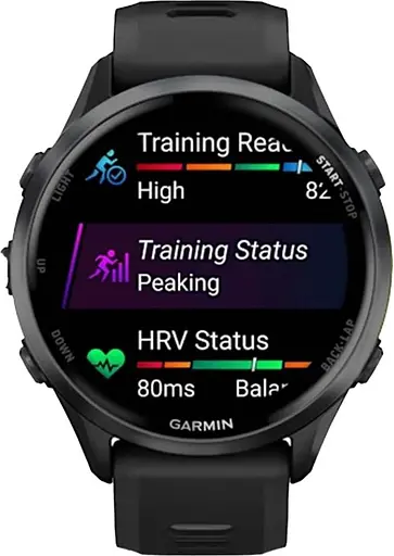 Смарт-годинник Garmin Forerunner 970 Carbon Gray DLC Titanium w. Black Case and Black/Translucent W. Band (010-02969-00/10) - фото 8