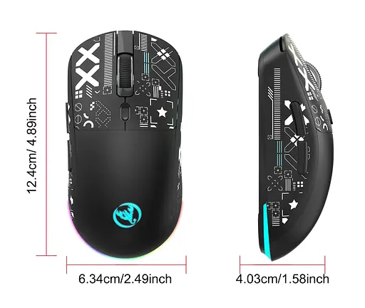 Компьютерная мышь HYSJ Т90 беспроводная бесшумная с аккумулятором 2,4G+Bluetooth Black - фото 5