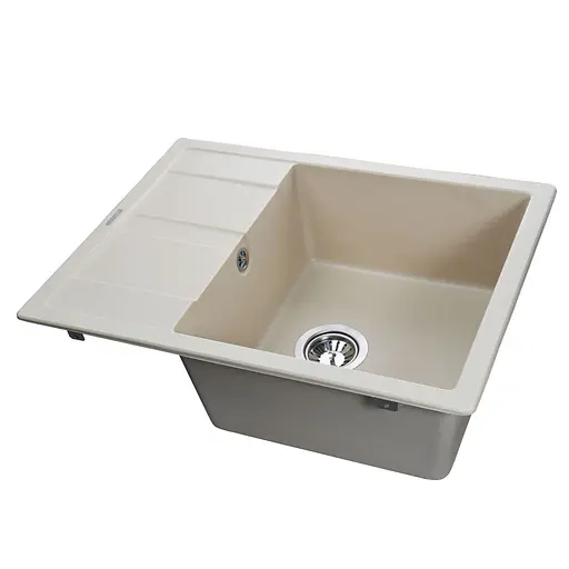 Кухонна мийка гранітна Globus Lux One слонова кiстка 650x500 - фото 2