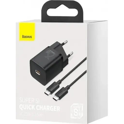 Комплект зарядный Baseus PD Charger 25 W + USB-C кабель USB-C TZCCSUP-L01 - фото 1