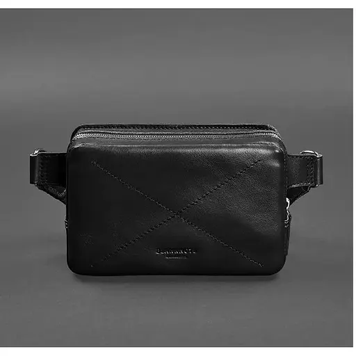 Шкіряна поясна сумка Dropbag Minі чорна - фото 1