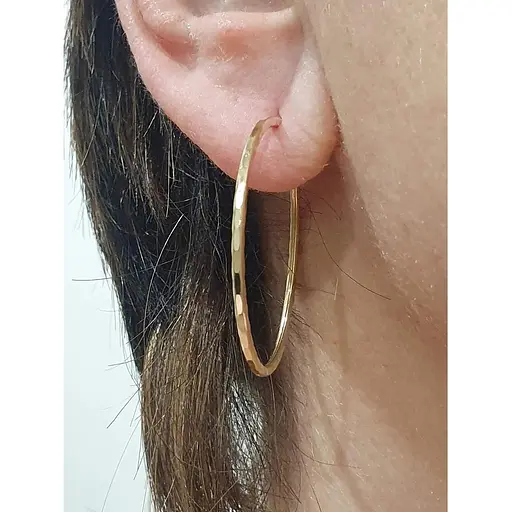 Золотые серьги-кольца Favoritum с алмазной гранью. 210006_А_Л - фото 2