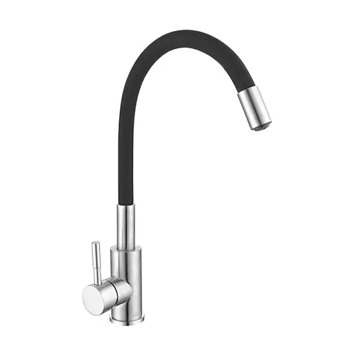 Смеситель для кухни Wezer EKO4X-01B с гибким изливом черный матовый - фото 1