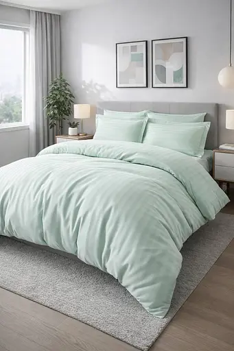 Комплект постельного белья евро 200х220 сатин ментоловый TC303376206 - фото 1