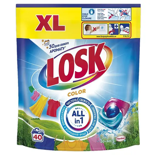 Трио-капсулы для стирки Losk Pover Caps Color 40 шт. - фото 1