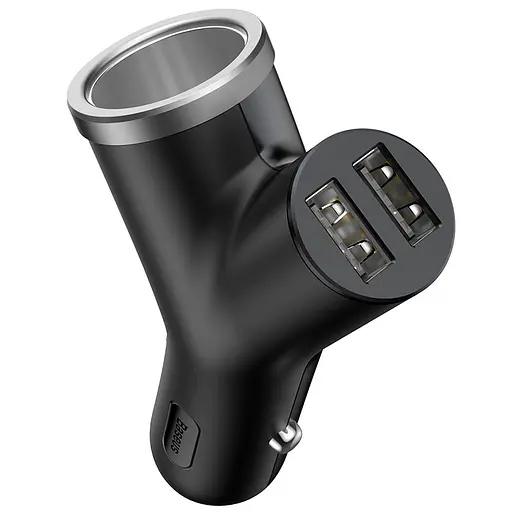 Адаптер автомобильный BASEUS cigarette lighter extended car charger 2 USB 40 W (CCALL-YX01) - фото 2
