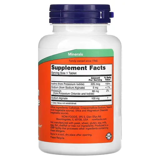 Витамины и минералы Now Potassium plus Iodine 180 таблеток - фото 2