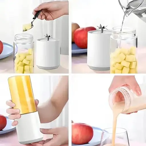 Портативна пляшка блендер для смузі Juicing Cup N8 з пластику 400 мл від USB Біла - фото 5