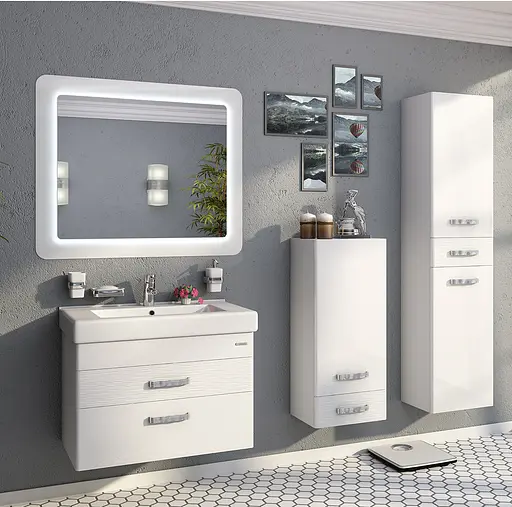 Дзеркало Sanwerk Ультра "Космо" 88x83 белое ZU0000140, Білий - фото 2