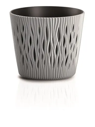 Горщик з кашпо для рослин 2в1 Prosperplast Sandy Round 3 л сірий - фото 2