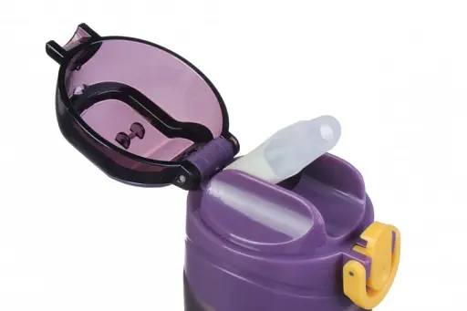 Пляшка для води LaPrida Фіолетовий 600 мл Soft Touch замок на кришці з трубочкою (67-2762) - фото 2