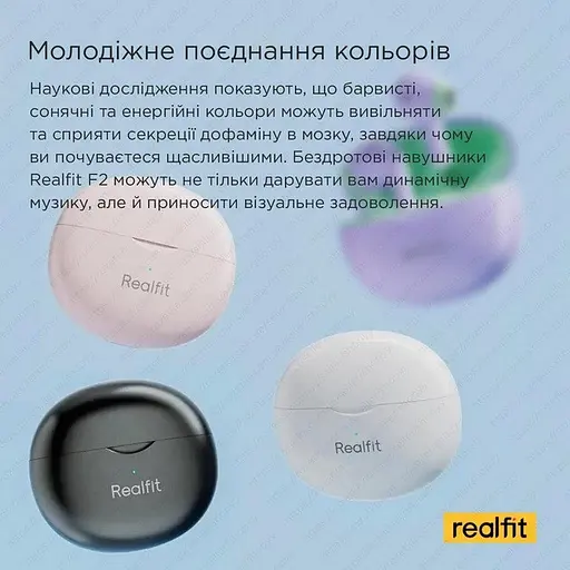 Навушники бездротові Realfit TWS із шумозаглушенням F2 - фото 5