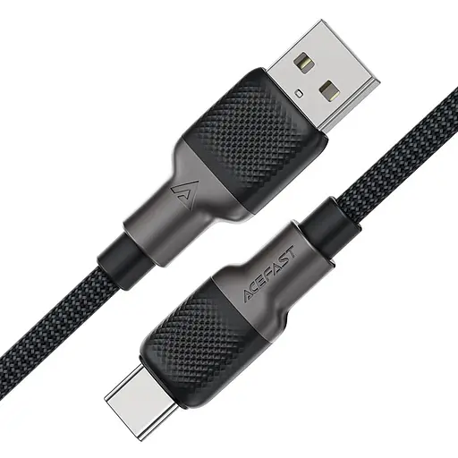 Кабель ACEFAST C10-04 USB to Type-C 3A, 1.2m, silicone, zinc connectors, Black - фото 3