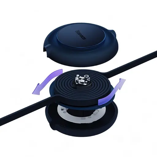 Кабель Baseus Bright Mirror 2 Series Retractable 3-in-1 Fast Charging Data Cable USB to M+L+C 3.5A 1.1m Blue - фото 4