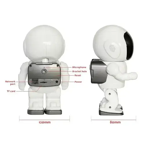 Wifi камера-робот Hiseeu QC3-C, 2 мегапикселя, 1080P, поворотная, беспроводная, датчик движения, запись - фото 4