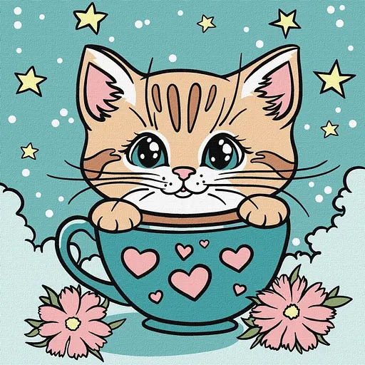 Картина по номерам "Чудовий котик" ©art_selena_ua KHO6280, 25х25 см