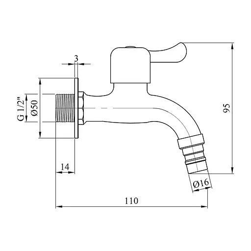 Кран для поливу Kroner KRP Edelstahl Klassisch - ESG099 1/2'' ЗР - фото 2