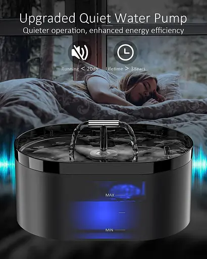 Фонтан для пиття Nenozi Cat, 2,2-літровий автоматичний фонтанчик для пиття собак із супершумним насосом і фільтром з активованим - фото 7