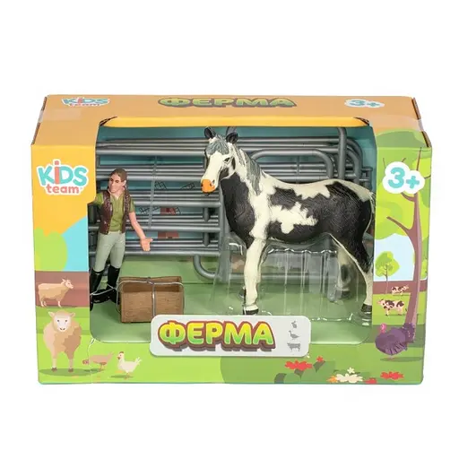Детский игрушечный набор "Ферма" Q9899-X3_3 лошадь с забором - фото 2
