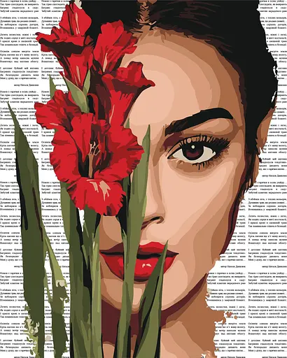 Набор для рисования по номерам "Барвиста поезія: Червоні гладіолуси" Ideyka 40х50 см КНО8594