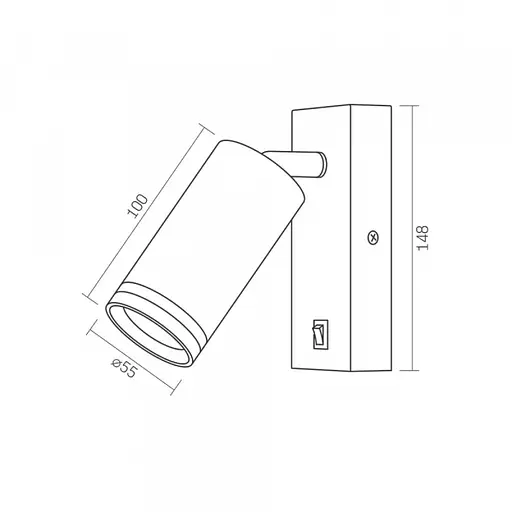 Світильник Videx під лампу GU10 SPF05E настінний з кнопкою білий - фото 4