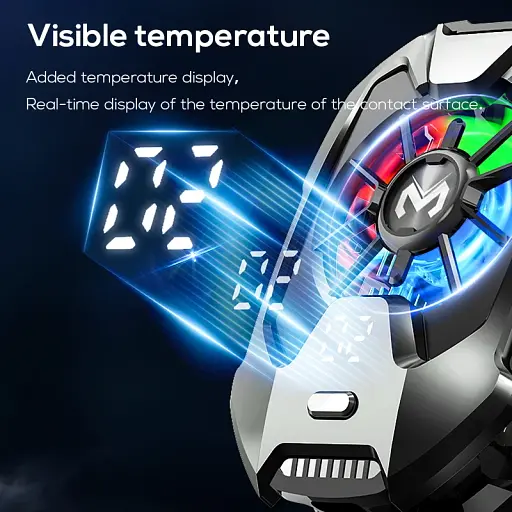 Кулер з екраном активне охолодження для телефону / планшета Memo DLA8 шириною до 88 Black (18511) - фото 4