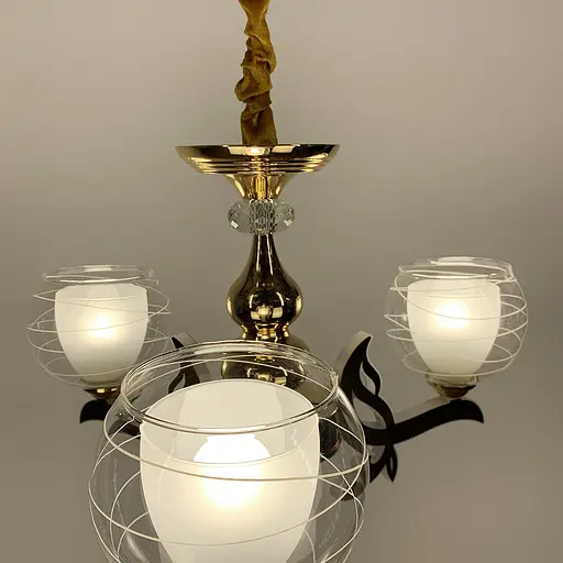 Люстра со светодиодным золотым корпусом и 3 двойных плафона Line.F 81181/3 GD - фото 6