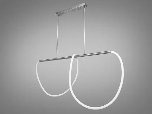 Сучасна новинка світлодіодна люстра Шланг на кухню, 32W, срібна люстра - фото 1