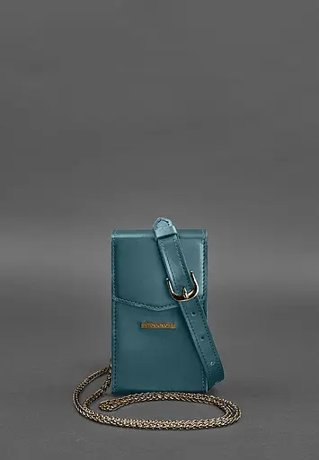 Вертикальна жіноча шкіряна сумка Mini поясна / кроссбоді зелена - фото 3