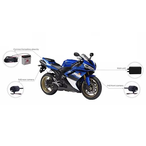 Відеореєстратор для мотоцикла на 2 камери, захищений від вологи FHD 1080P, wifi, G-sensor, датчик руху (100572) - фото 6