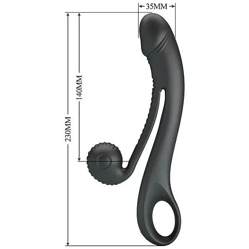 Вібратор Pretty Love Romance Beau Snail 23 см (чорний) - фото 6